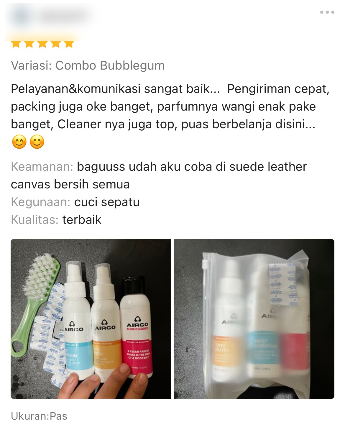 Ulasan pelanggan Airgo — Combo Bubblegum