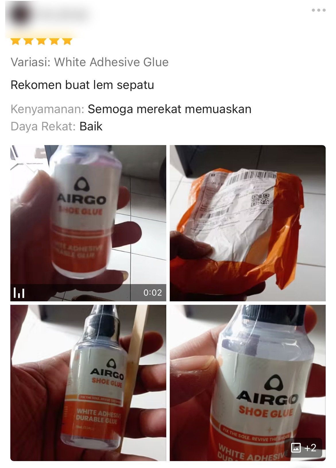 Ulasan pelanggan Airgo — White Adhesive Glue