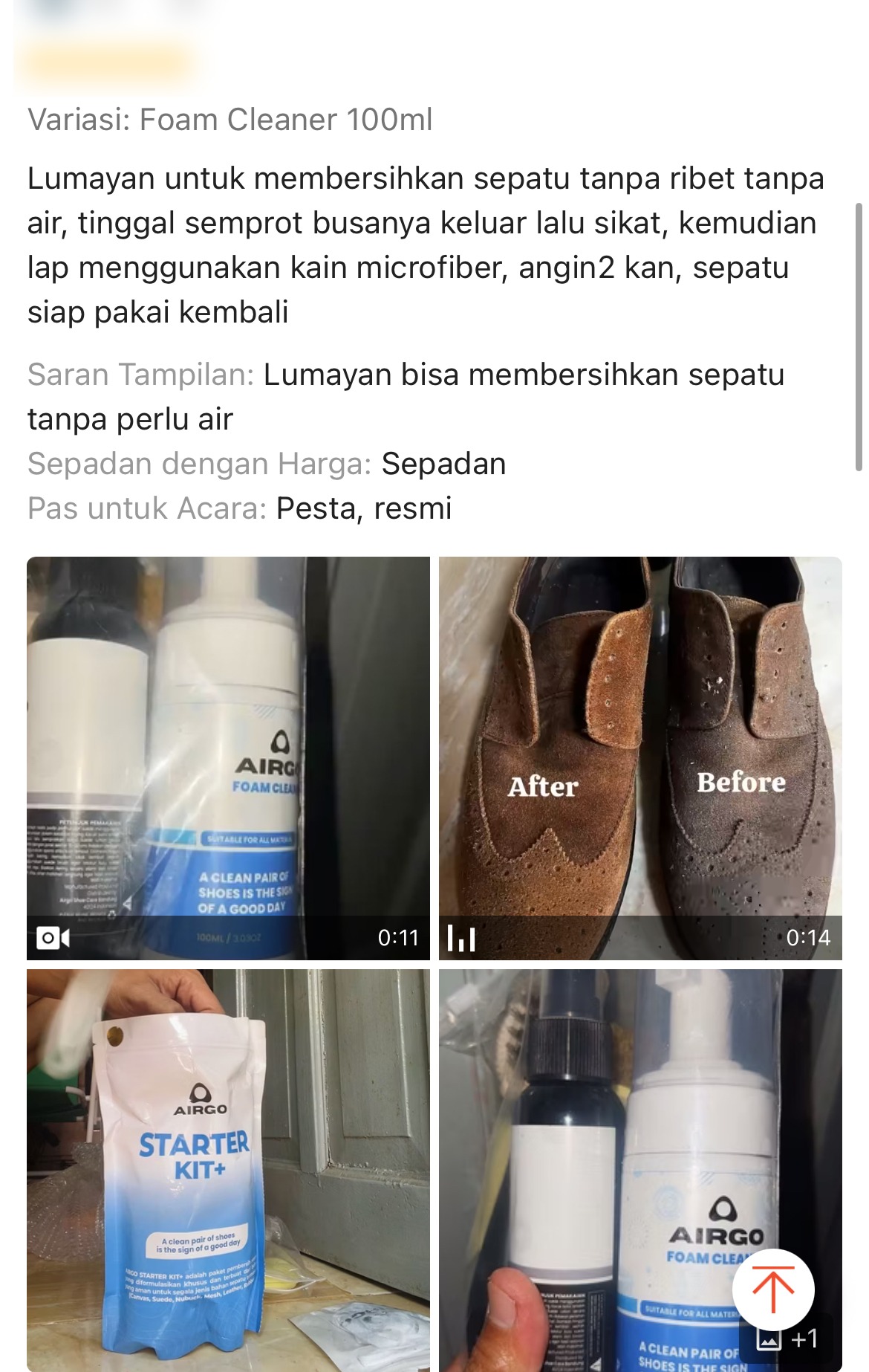 Ulasan pelanggan Airgo — Foam Cleaner 100ml