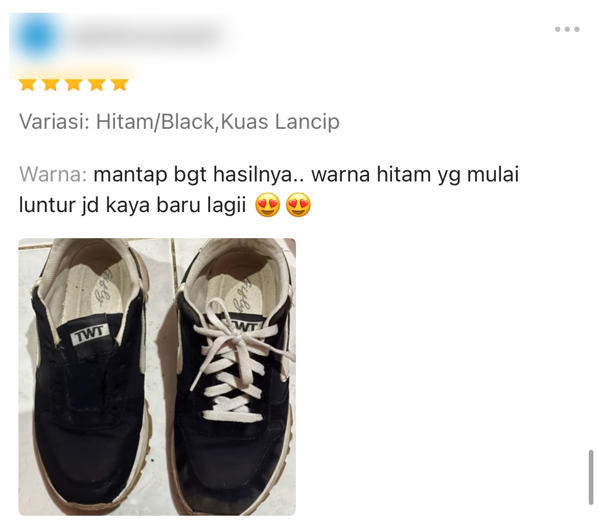 Ulasan pelanggan Airgo — Shoe Paint hitam