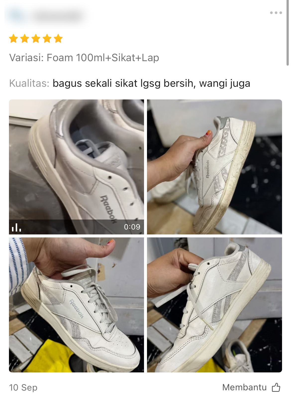 Ulasan pelanggan Airgo — Foam 100ml, sikat dan lap