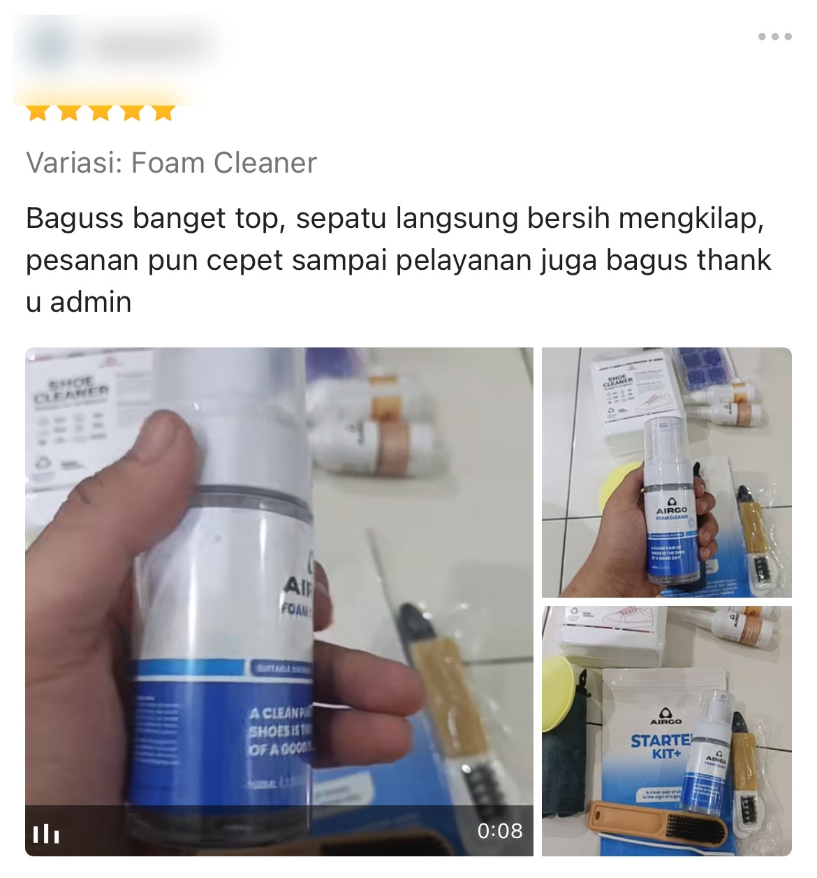 Ulasan pelanggan Airgo — Foam Cleaner