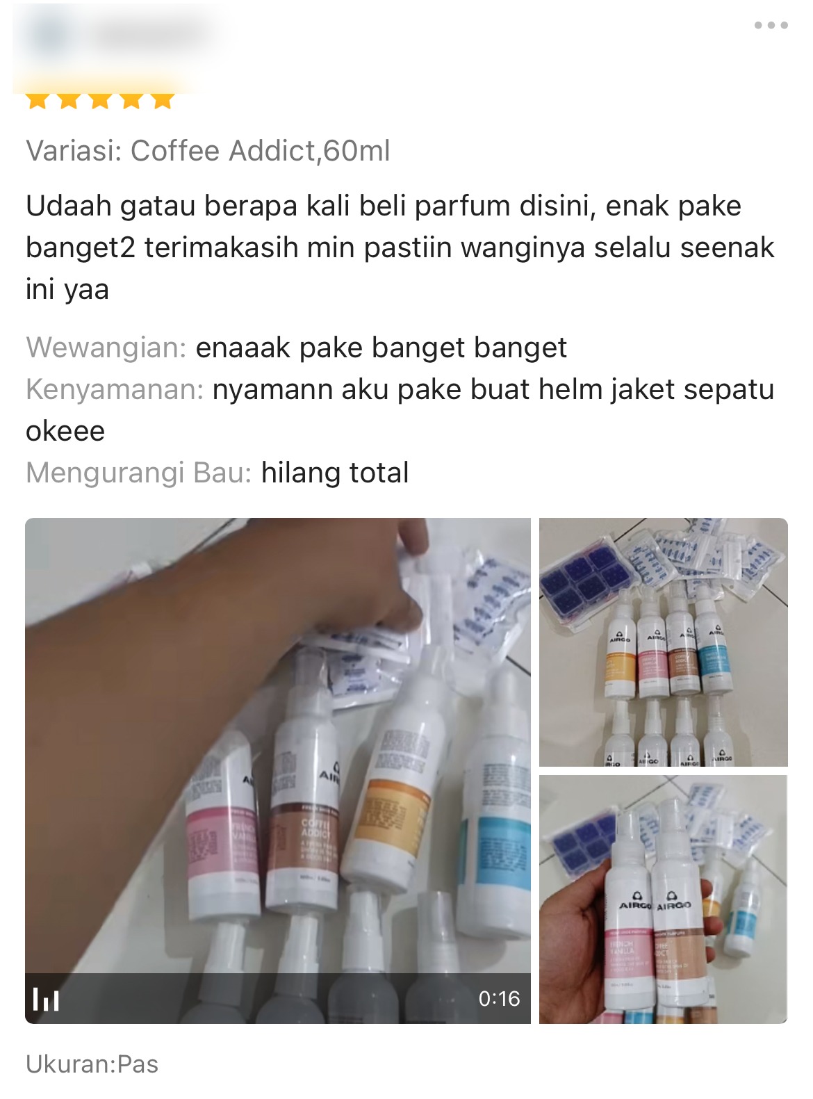 Ulasan pelanggan Airgo — Shoe Parfume Coffee Addict